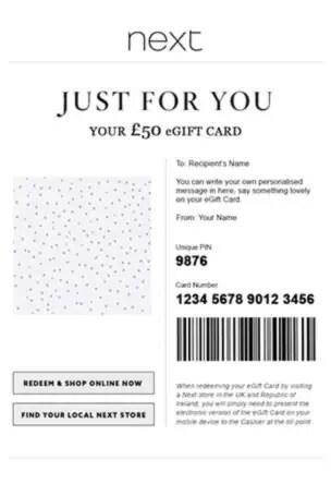E card online shopping discount