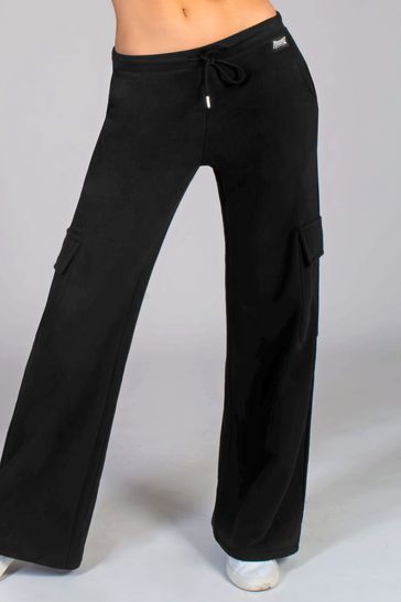 Pineapple Black Cargo Womens Wide Leg Joggers