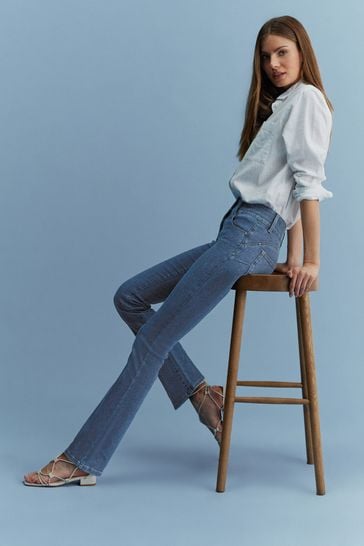 Mid Blue Denim Lift, Slim And Shape Bootcut Jeans