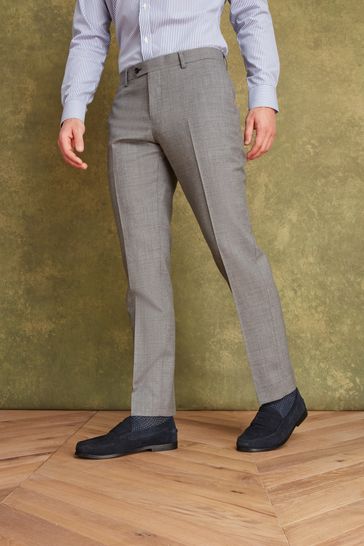 Joules Light Grey Wool Slim Fit Suit: Trousers
