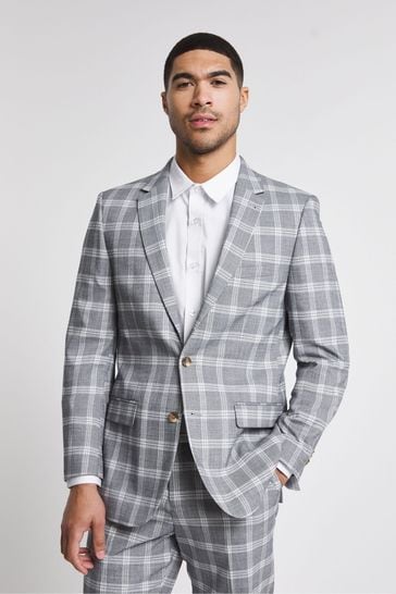 Buy Jacamo Grey Check Regular Fit Suit Jacket from Next Ireland