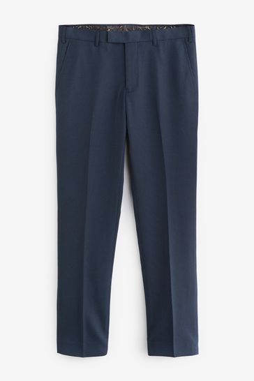 Skopes Fallon Navy Blue Tapered Fit Wool Blend Suit Trousers