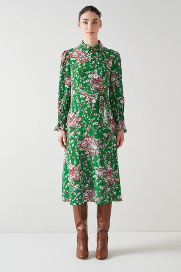 Lk bennett deals green silk dress