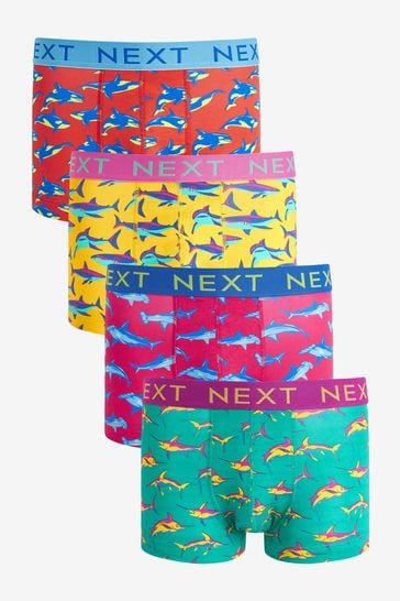 Shark Print 4 pack Hipsters