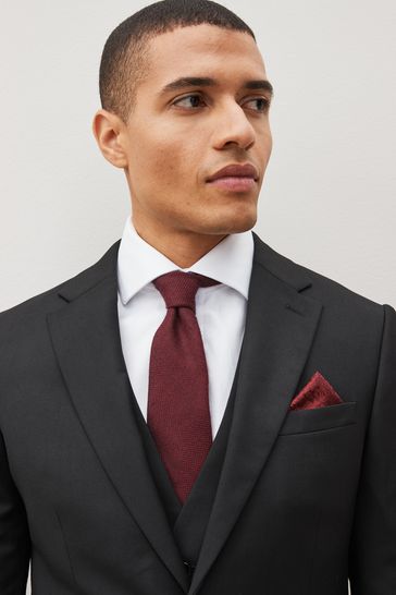 Slim fit store black tie suit
