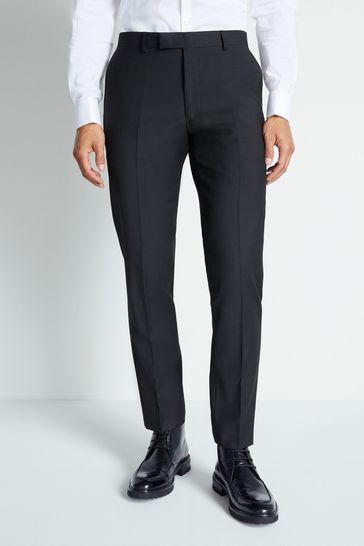 MOSS Skinny Fit Black Stretch Suit Trouser