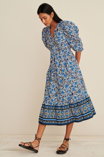 Floral poplin dress discount