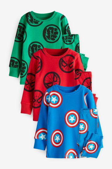 Marvel Print 3 Pack Snuggle Pyjamas (9mths-12yrs)