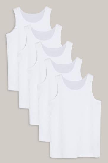 Pack de 5 camisetas sin mangas en blanco (1,5-16 años)