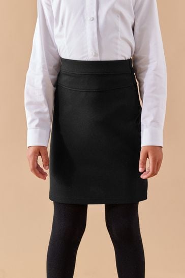 Black Jersey Stretch Pull-On Pencil Skirt (3-18yrs)