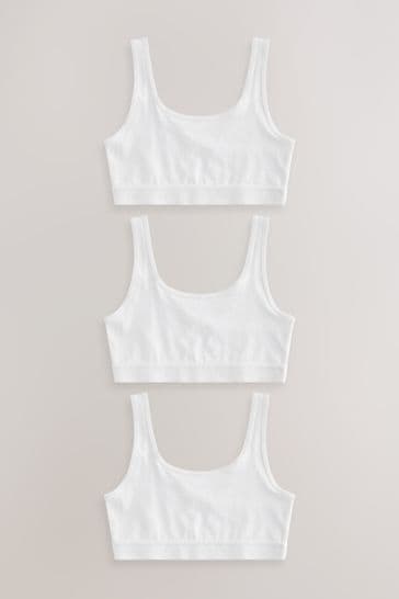 White 3 Pack Crop Tops (5-16yrs)