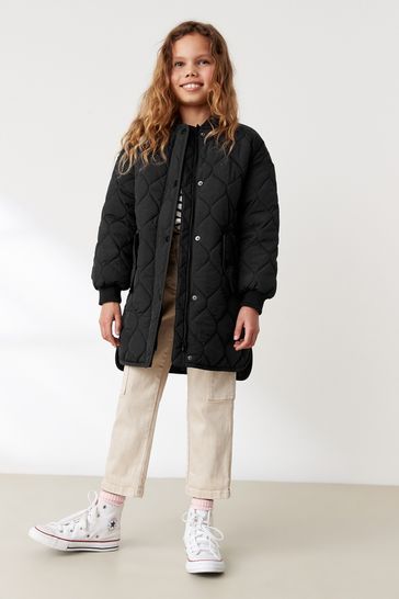 Next black quilted coat