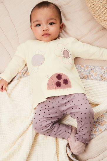 Lilac Purple Character Baby Top And Leggings Set