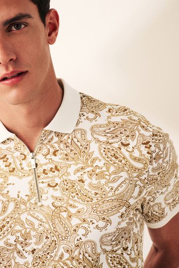 Paisley polo top