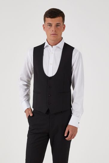 Skopes Milan Black Scoop Suit Waistcoat