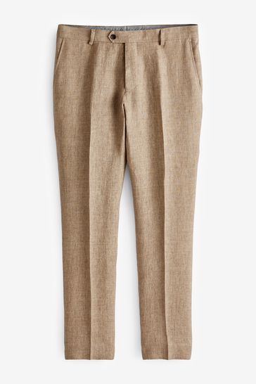 Stone Natural Signature Italian Linen Slim Fit Suit: Trousers