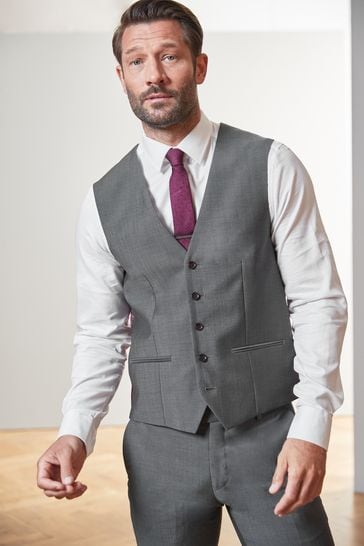 Charcoal Grey Signature Tollegno Wool Suit Waistcoat
