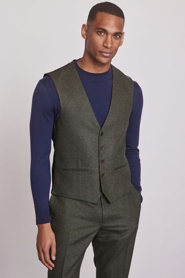 Green Donegal Suit Waistcoat