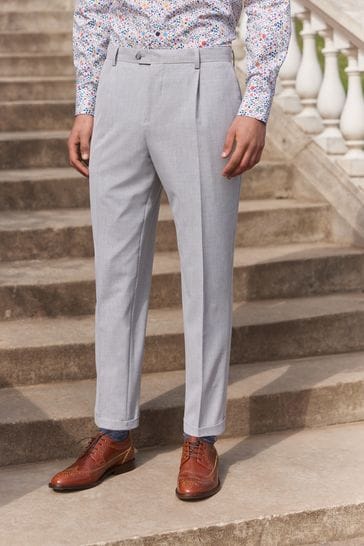 Light Grey Relaxed Motionflex Stretch Suit Trousers