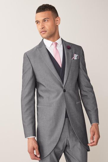 Grey Slim Morning Suit Jacket