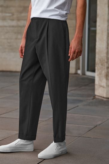 Black Relaxed Fit Motionflex Stretch Suit Trousers