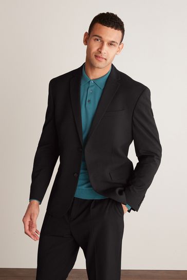 Black Oversized Motionflex Stretch Suit: Jacket