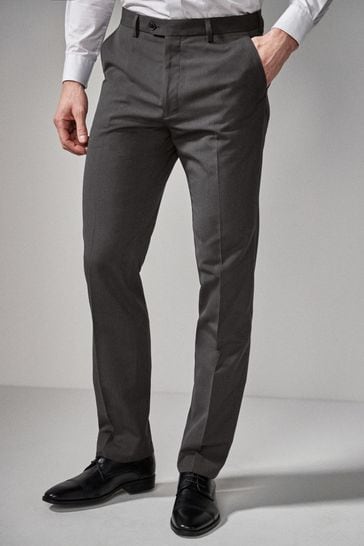 Pantalones de traje de corte estándar en gris carbón