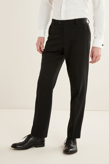 Black Regular Fit Essential Suit: Trousers