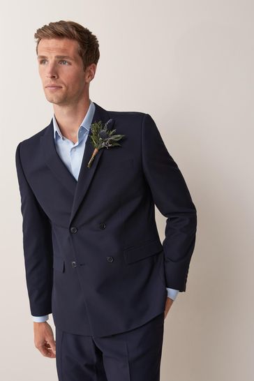 Double breasted online suit jacket