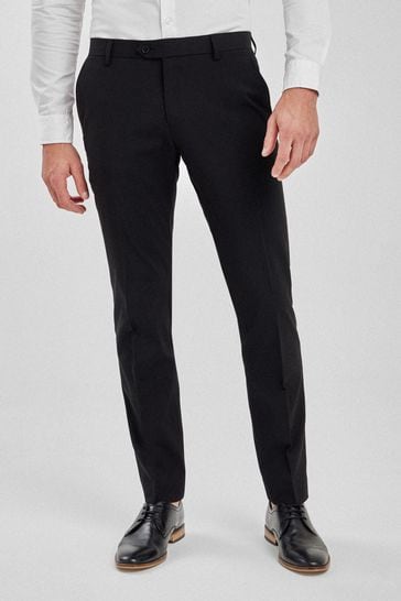 Black Tailored Stretch Smart Trousers