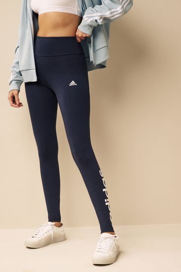 Buy adidas Navy Sportswear Essentials High-Waisted Logo Leggings