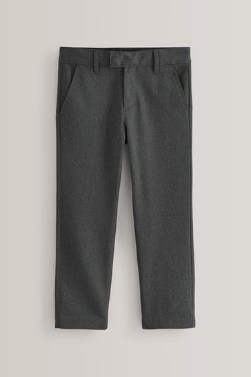 Pantalones escolares grises de vestir con pernera y cintura slim (3-17 años)