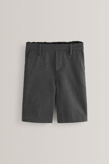 Grey Regular Pull-On Waist Flat Front Shorts (3-14yrs)