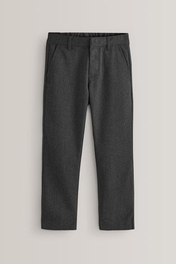 Pantalones rectos de vestir grises para colegio de cintura regular (3 - 17 años)