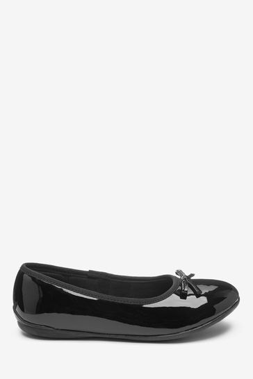 Black Patent Wide Fit (G) School Leather Ballet Shoes