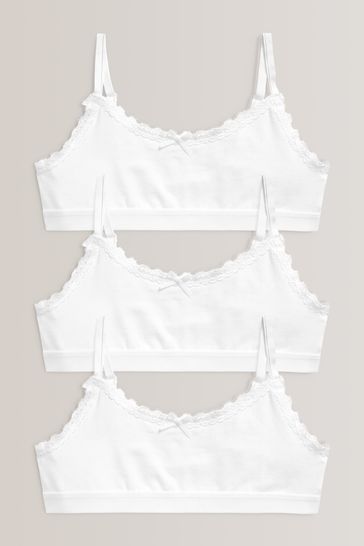White Lace Strappy Crop Top 3 Pack (5-16yrs)