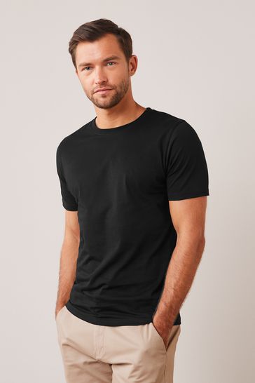 Black Slim Fit Essential Crew Neck T-Shirt