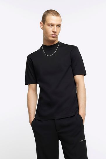 River Island Black RI Studio Heavyweight Slim Fit T-Shirt