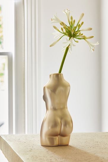 Buy Gold Silhouette Small Ceramic Vase from Next Lithuania
