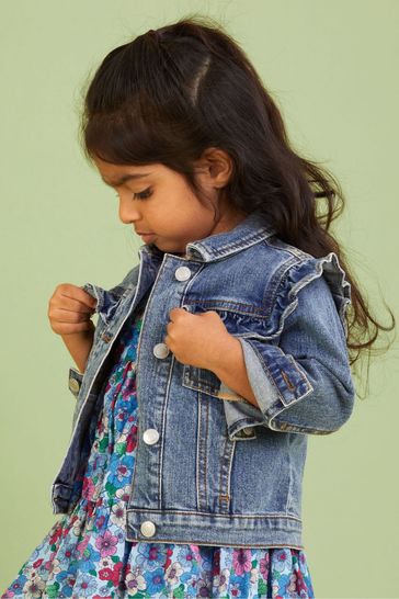 Girls frill outlet denim jacket