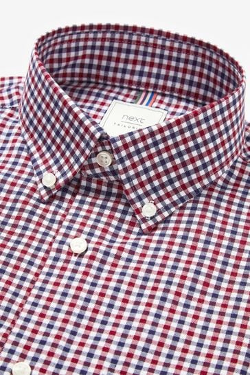 Red Gingham Easy Iron Button Down Oxford Shirt