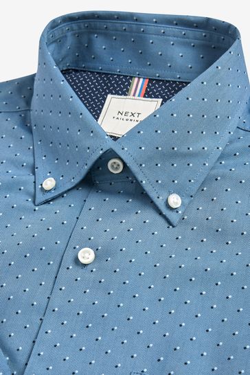 Blue Print Regular Fit Short Sleeve Easy Iron Button Down Oxford Shirt