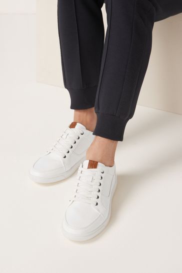 White Regular Fit Smart Casual Trainers