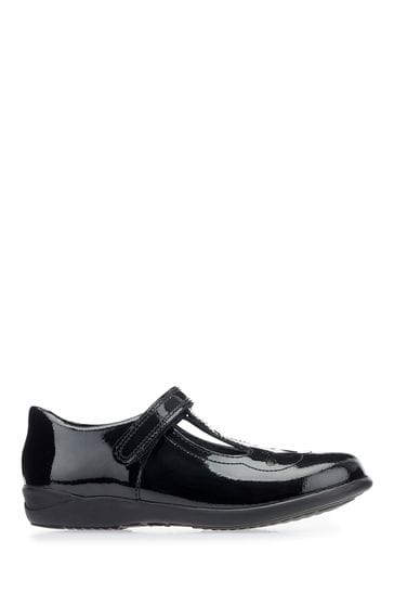 Start-Rite Poppy Black Patent Leather T Bar School Shoes