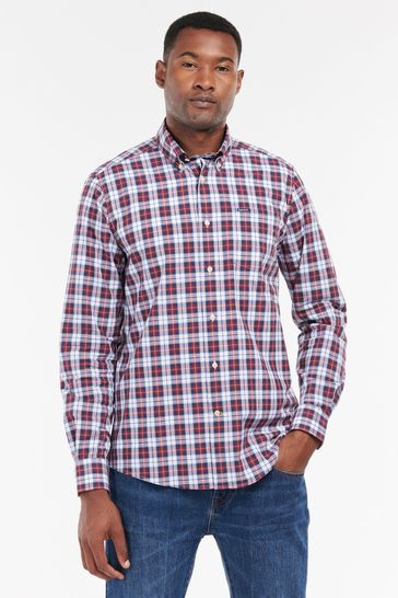 Barbour shirts mens red top