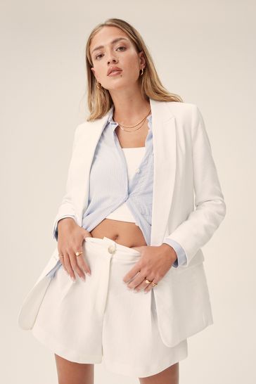 Buy White Relaxed Fit Single Breasted Blazer from Next USA
