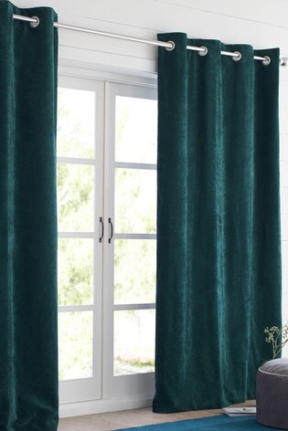 Buy Soft Velour Eyelet Lined Curtains From The Next Uk