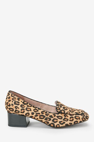 Leopard Low Block Loafers