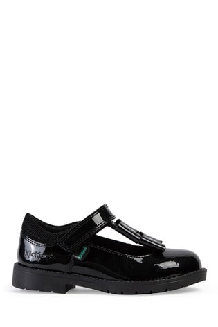 Kickers® Black Lachly Patent Bow Strap Shoe