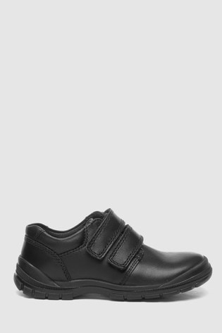 Start-Rite Engineer Black Leather Double Rip-Tape School Shoes F & G Fit